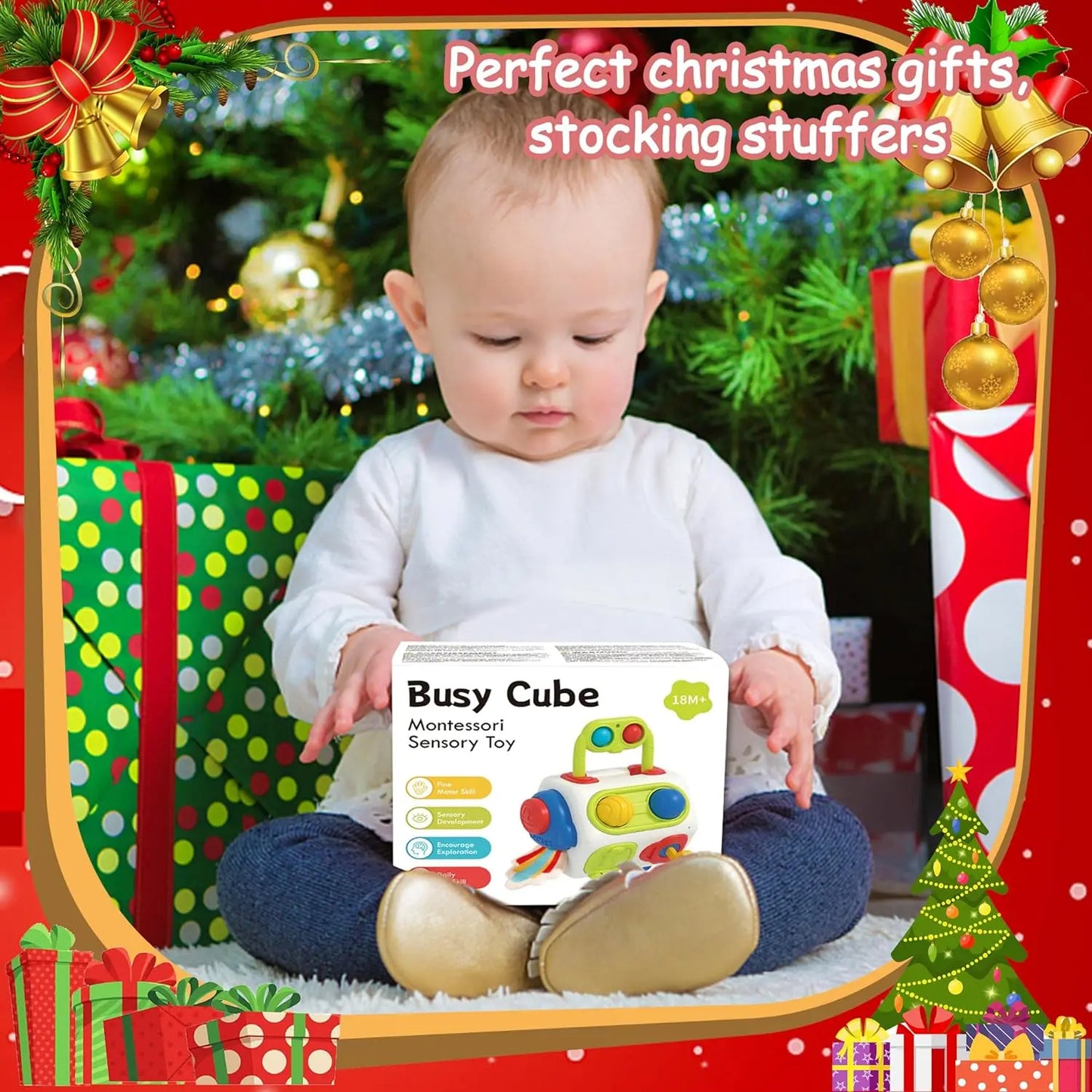 Juguetes Montessori Sensoriales 9 en 1 Busy Cube