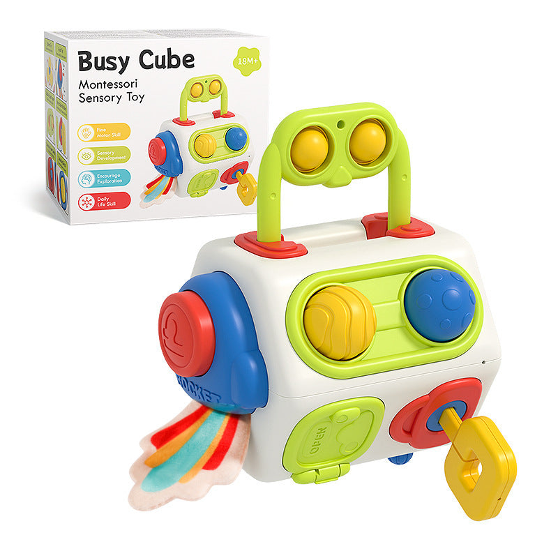 Juguetes Montessori Sensoriales 9 en 1 Busy Cube
