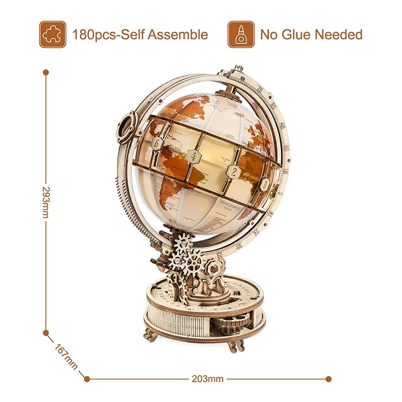 Globo Luminiscente 3D de Madera ROKR de Robotime