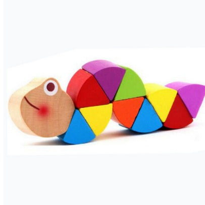 Juguete de Madera Montessori de Orugas Coloridas