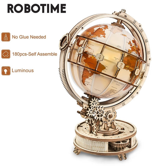 Globo Luminiscente 3D de Madera ROKR de Robotime